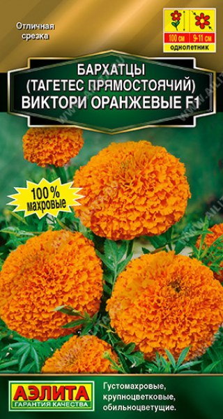Бархатцы Виктори оранжевые прямостоячие Аэлита 10ш - купить в Тамбове